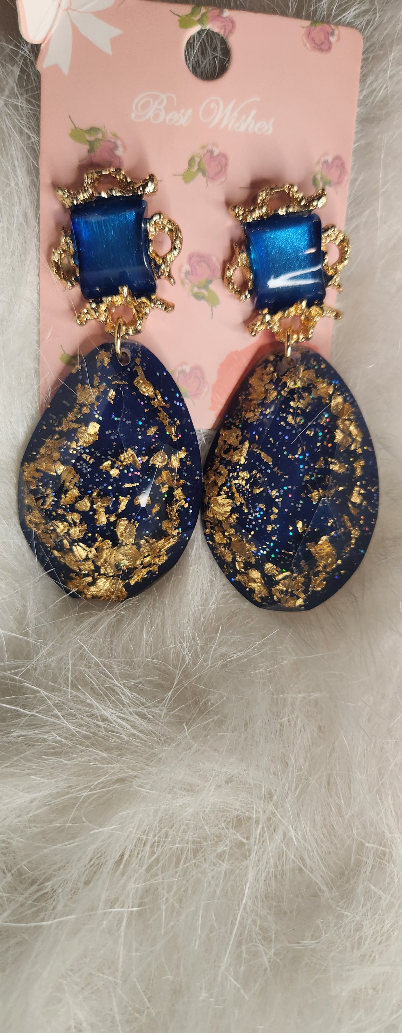 Crystal glittering blue earings