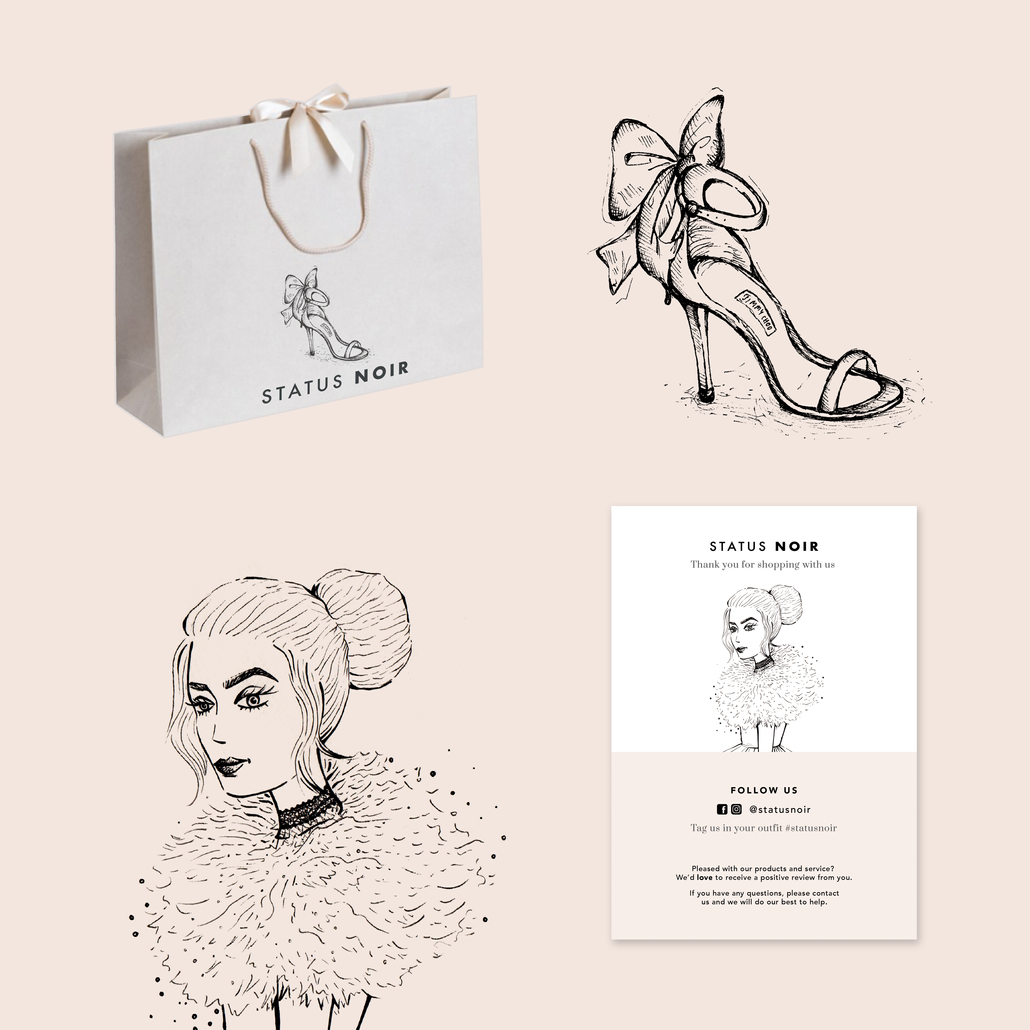 Status Noir Logo, Branding & Printed Material