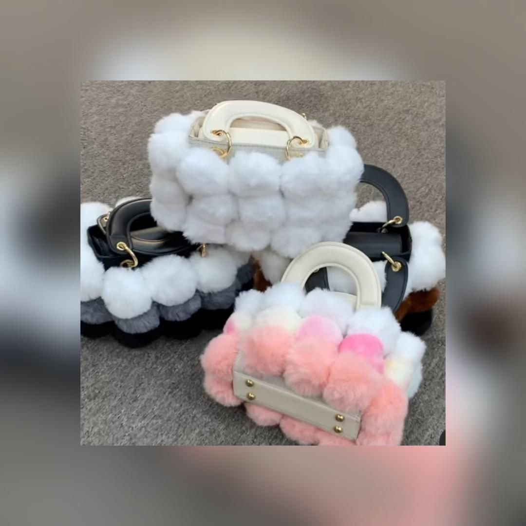 Fur ball crossbody/handbag