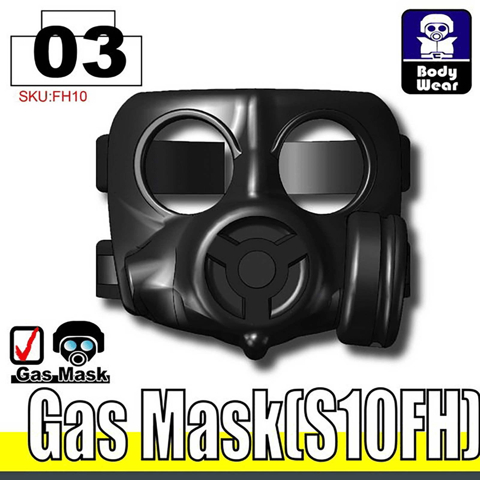 Minifig Cat Gas Mask (S10FH)