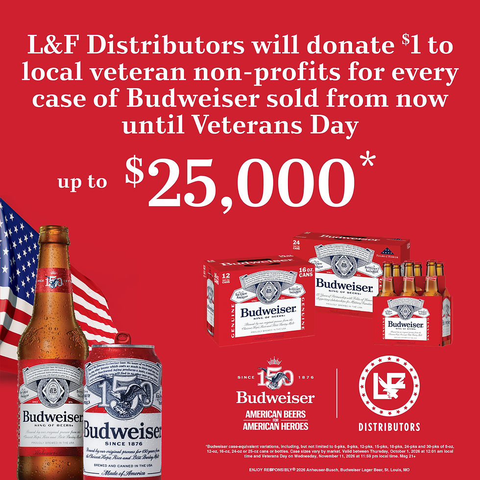 L&F Distributors Pledges $25,000 Donation to Local Veteran Non-Profits