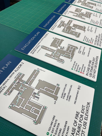 UV Printed Evacuation Maps
