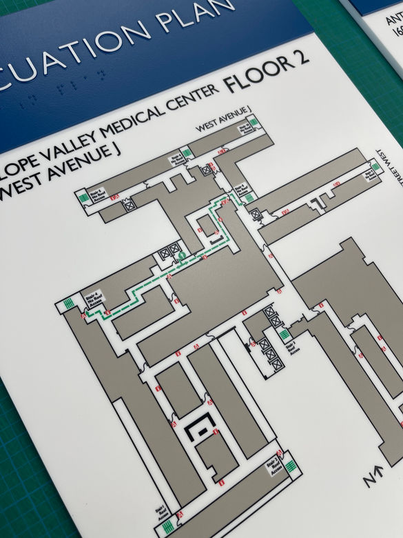 UV Printed Evacuation Maps