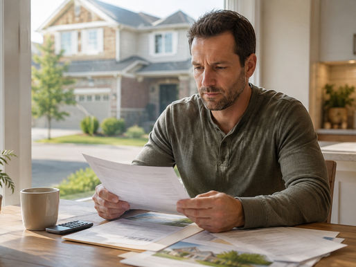 Ontario homeowner reviewing net proceeds calculation on paper before selling their home