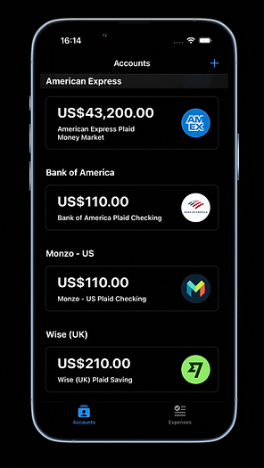 SASA App app (Simple Accounting Software App) by SASA (Simple Accounting Software App) it shows how to link the your bank accounts through open bannking. The open banking provider is Plaid. This will help you track your expenses
