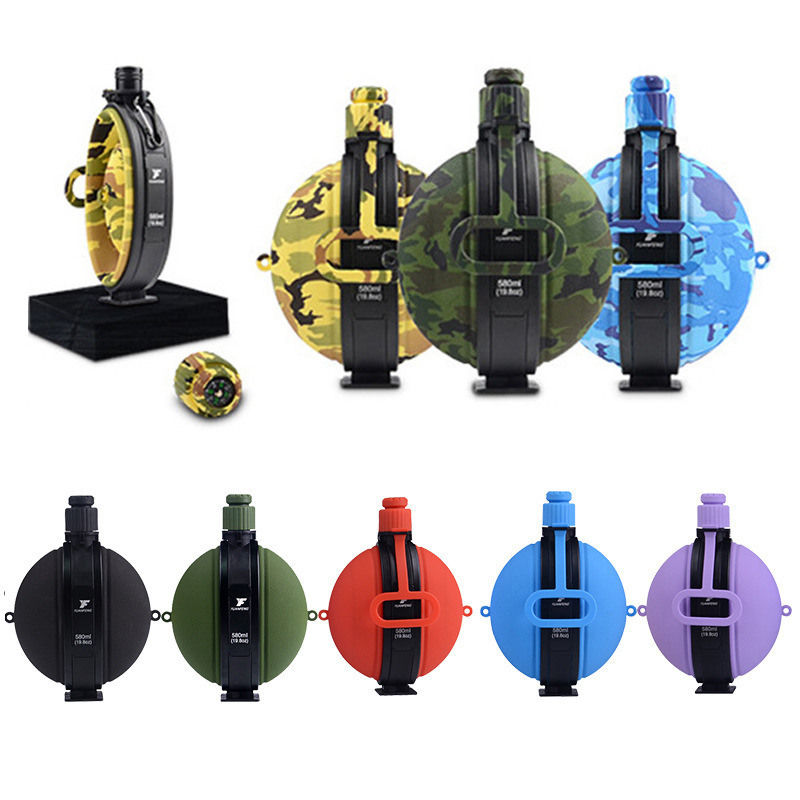 Thumbnail: Collapsible Military Water Bottle Silicone Water Kettle Canteen with