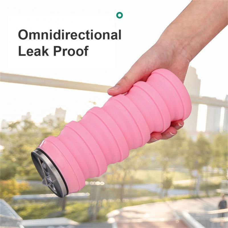 Thumbnail: 480ml Foldable Silicone Water Cup Creative Protable Travel Cycling Running