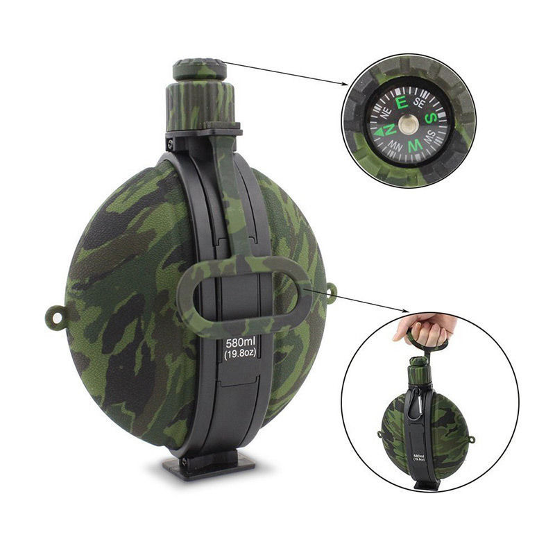 Thumbnail: Collapsible Military Water Bottle Silicone Water Kettle Canteen with