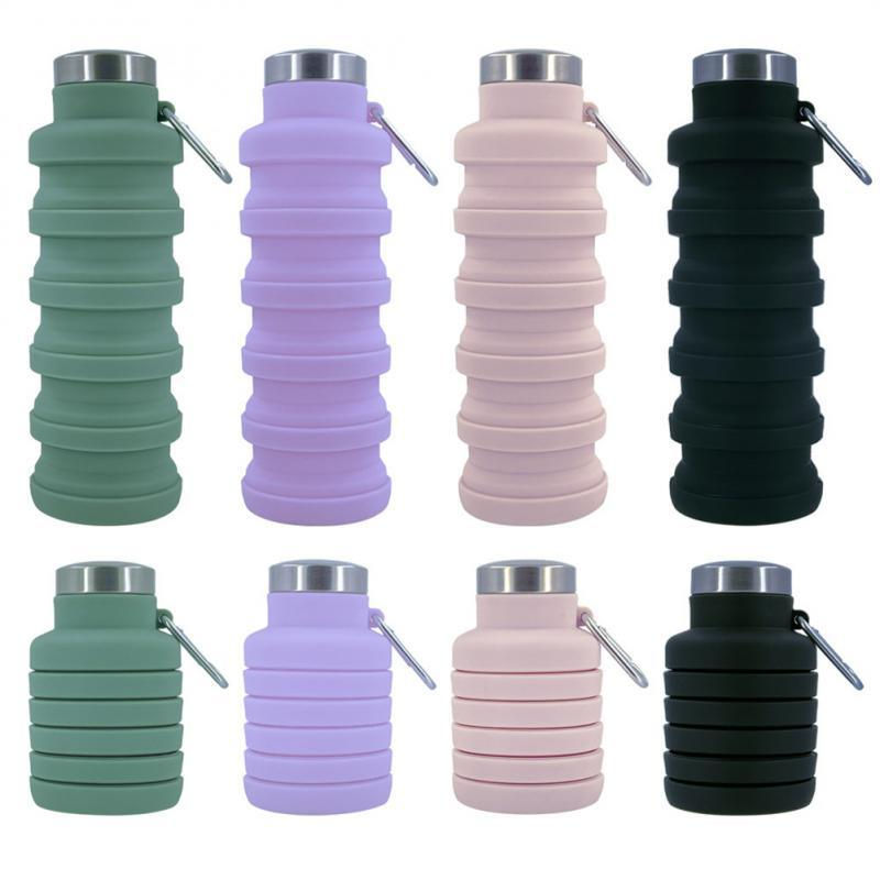 Thumbnail: 500ml outdoor retractable water bottle portable collapsible silica gel