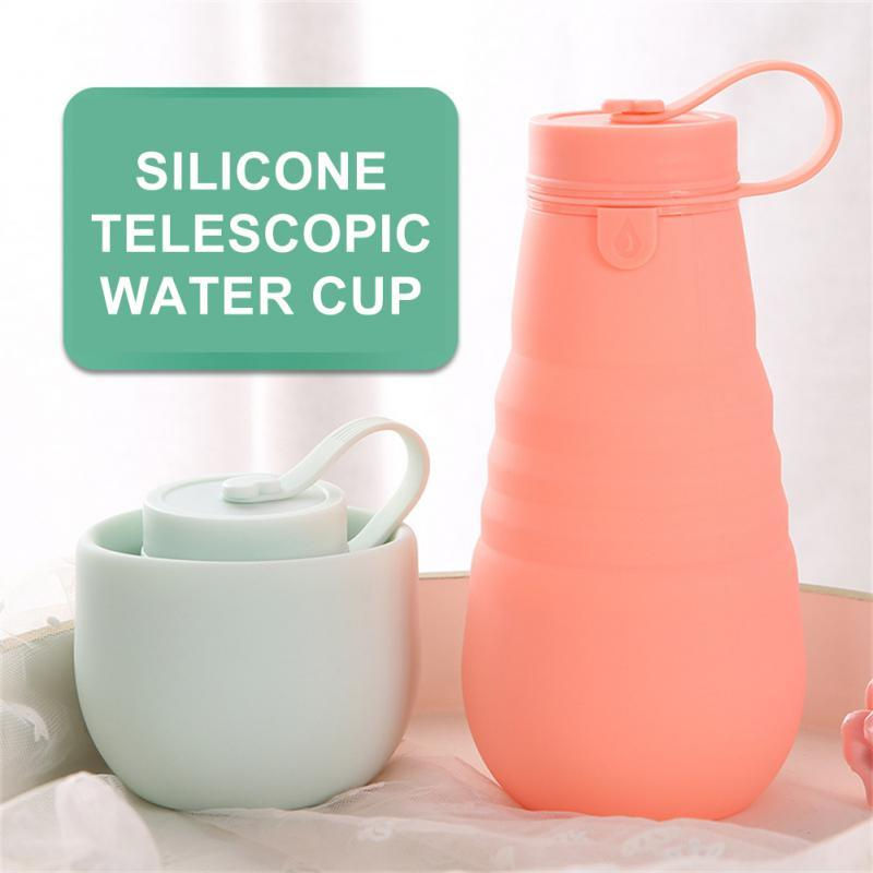 Thumbnail: 500ml Large Capacity Silicone Folding Water Bottle High Temperature