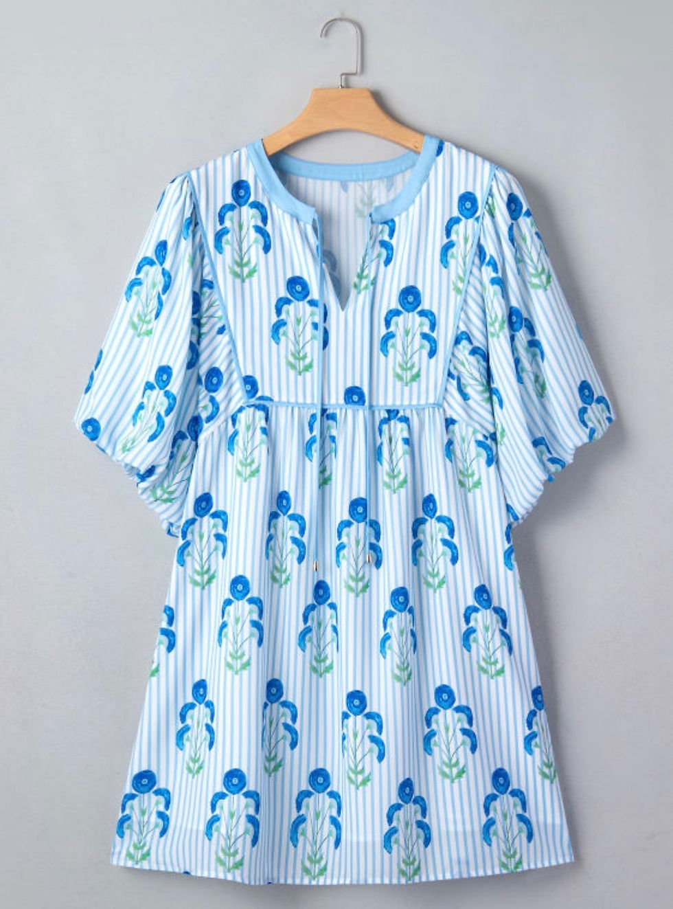 Thumbnail: Blue Floral Print Mini Dress