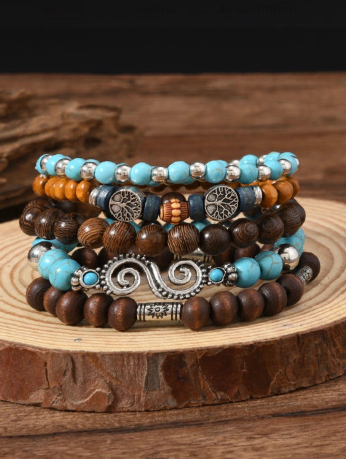 Boho Beaded Elastic Bracelet Set