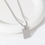 Thumbnail: Blank customizable rectangle metal pendant stainless steel necklace