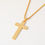 Thumbnail: Blank engravable crucifix shaped metal pendant stainless steel necklace