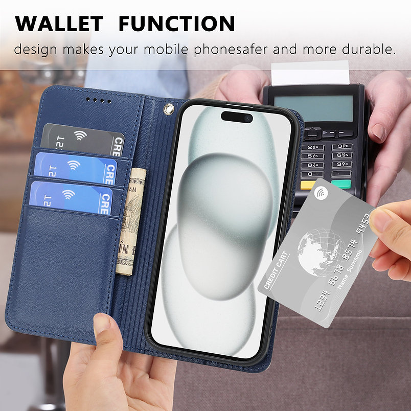 Media: Flip strong magnetic leather wallet phone case SM003