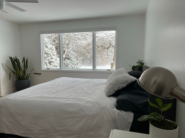 Peaceful modern bedroom in Pepper Pike, Ohio