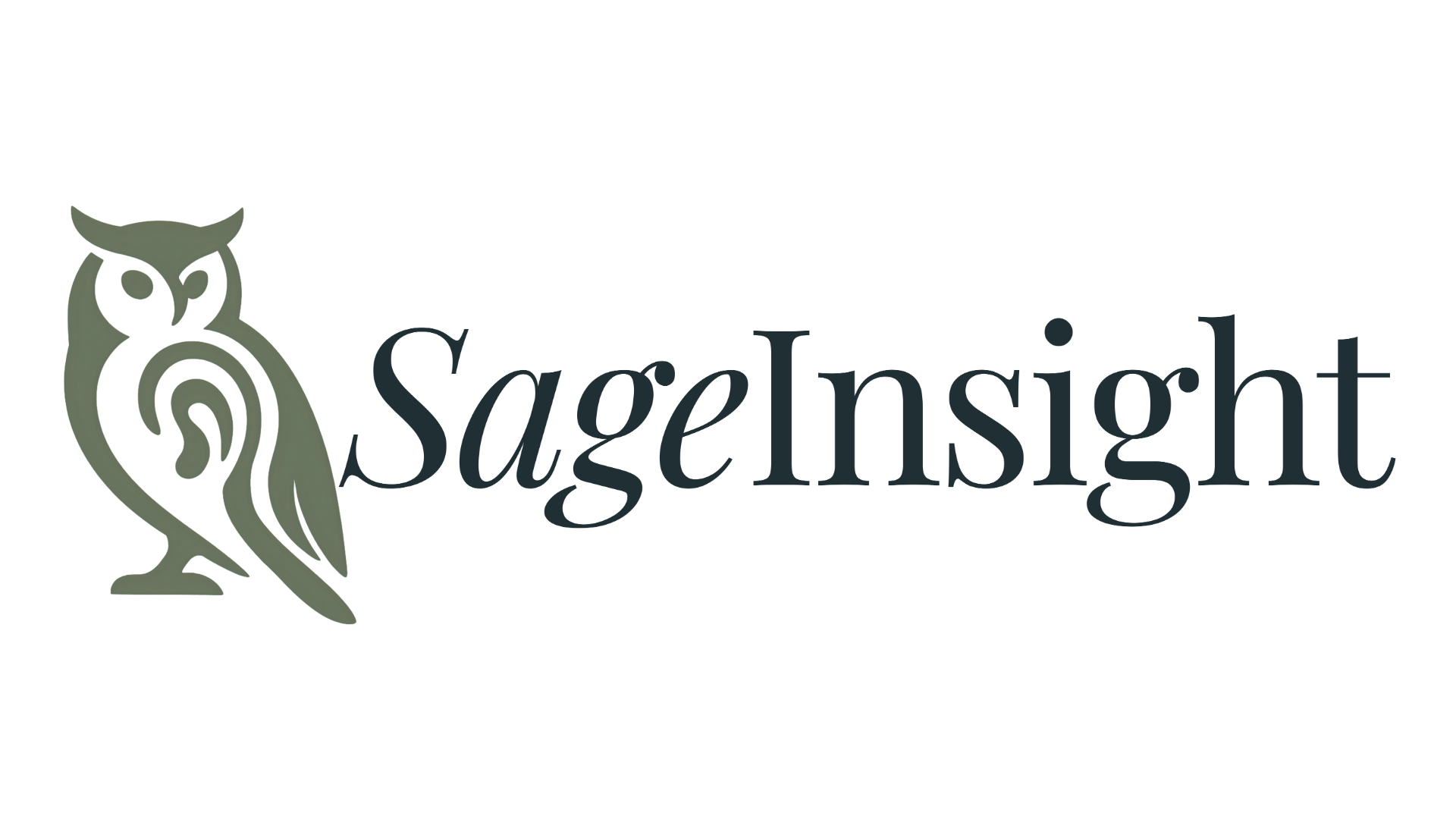 Sage Insight logo, featuring a stylized owl graphic against a dark background.