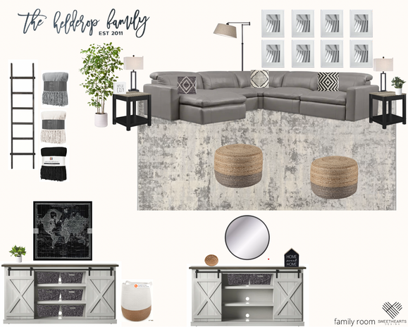 Family room project for a family in Columbia Station, Ohio