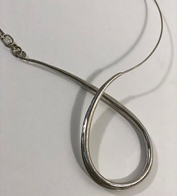anticlastic raised necklace, silver necklace, handmade swoop, statement jewelry