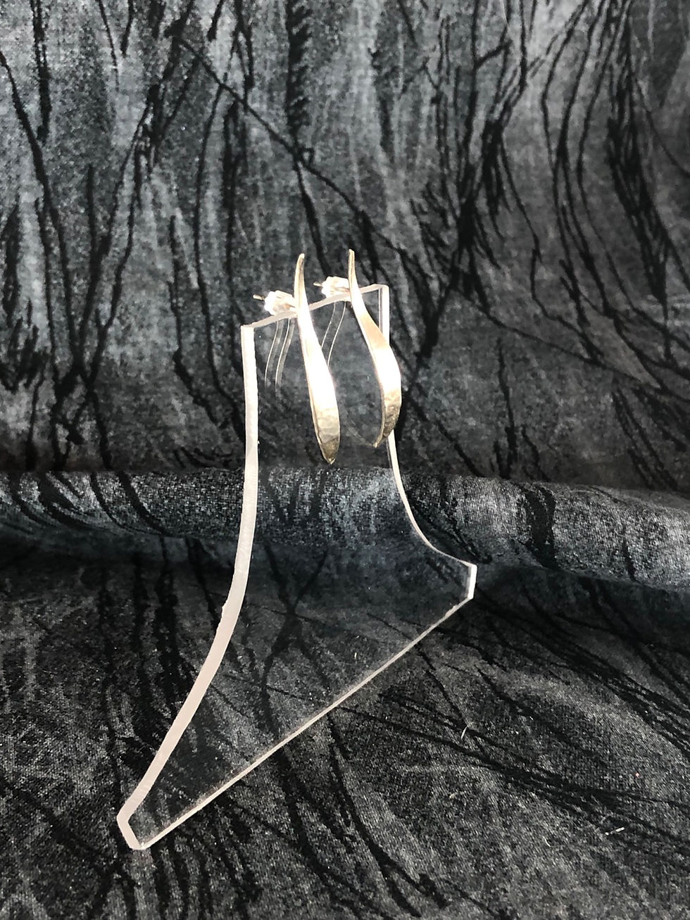 Thumbnail: Solid silver subtle wave studs w/ hammer texture