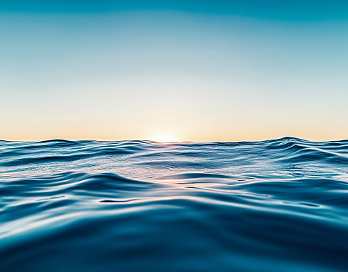 Calm sea under a blue sky at sunrise waterline sea water surface mockup product display mi