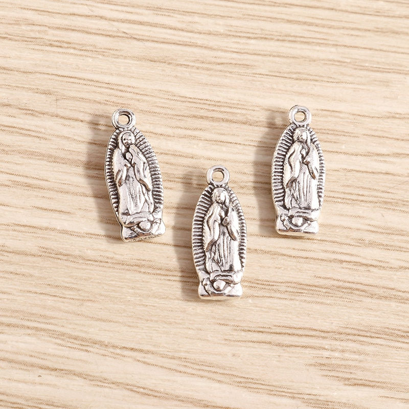 Thumbnail: 30pcs 6*15mm Vintage Virgin Mary Charms Pendants Fit Necklaces Bracelets