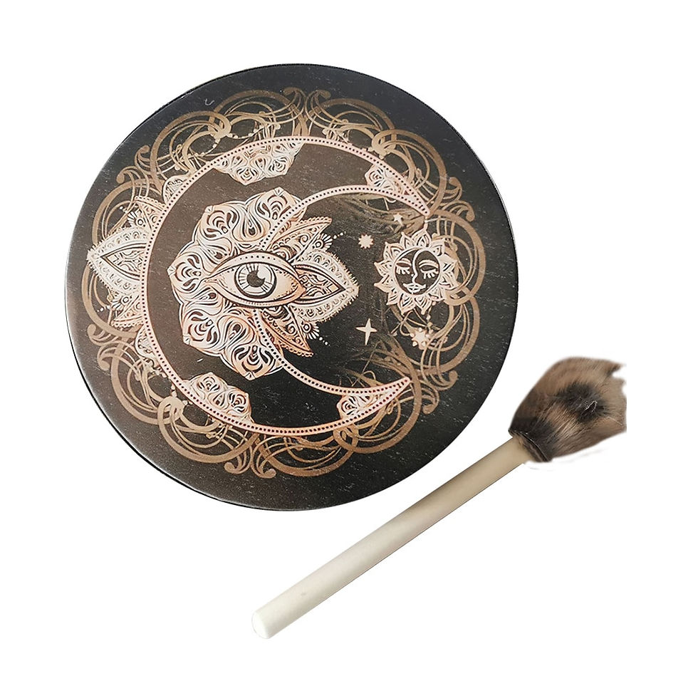 Miniatura: 25cm Shaman Drum Alchemical Moon Decoration Handmade Shaman Drum Tree of Life S