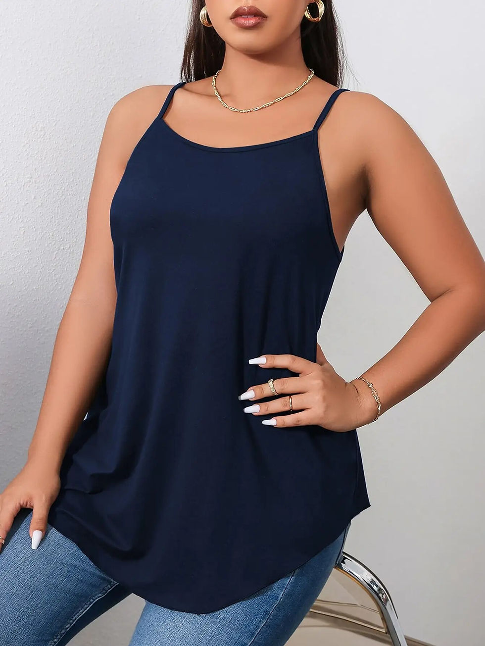 Miniatura: Black Plus Size Camis for Woman Camisole Large Big Size Tank Top Female Sleeele