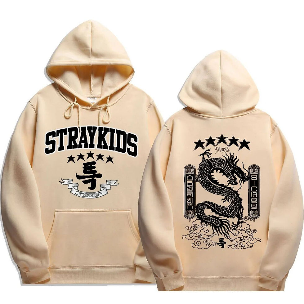 Миниатюра: Stray Kids Men's And Women's Plus Size Hooded Sweatshirt, Five-star Dragon Patt