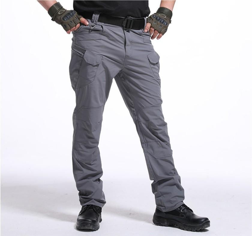 Thumbnail: Men's Tactical Pants Multi Pocket Elastic Waist Military Trousers Male Casual