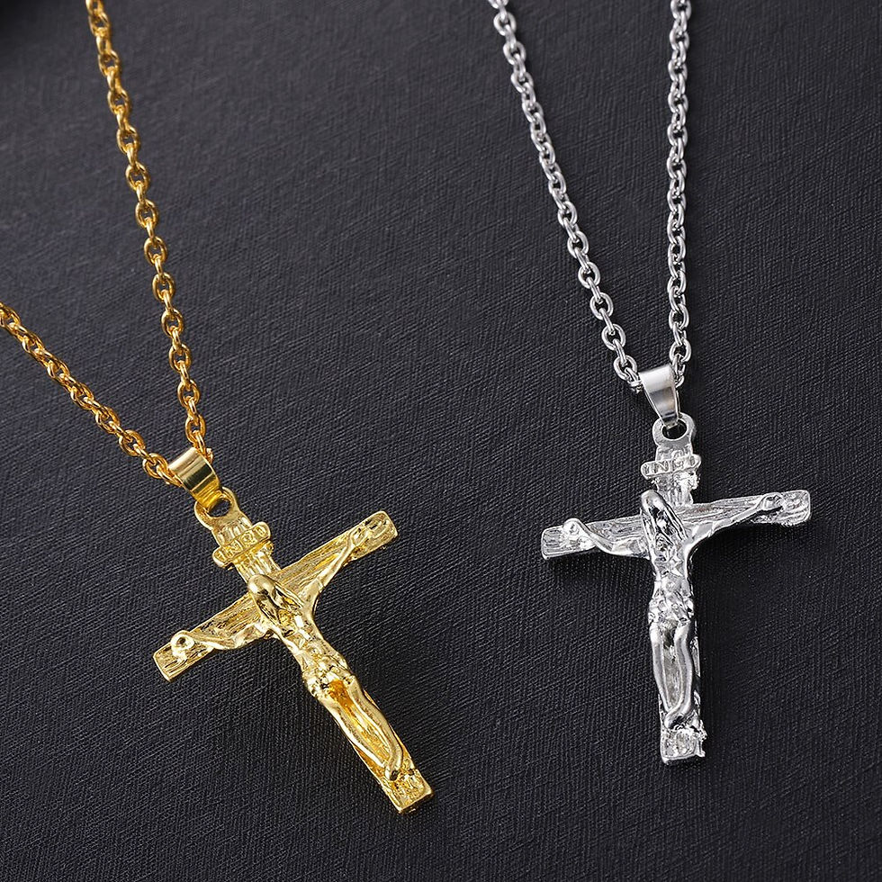 Thumbnail: 2022 Gold Christian Stainless Steel Pendant Necklace for Men Fashion Jewelry
