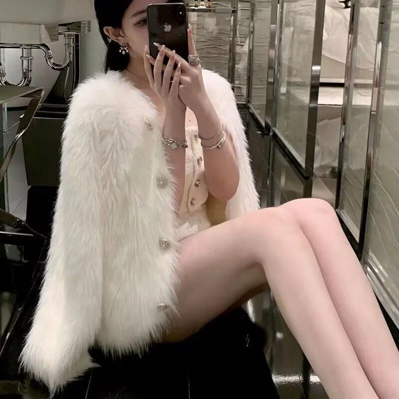 Miniatura: Imitation mink cashmere knitted cardigan sweater coat women autumn and winter 2