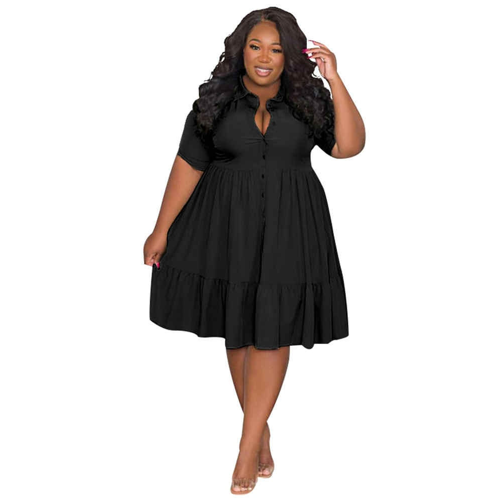 Perl Plus Size Summer Dresses Elegant Casual Cute Ball Gown Shirts Mini Dress W