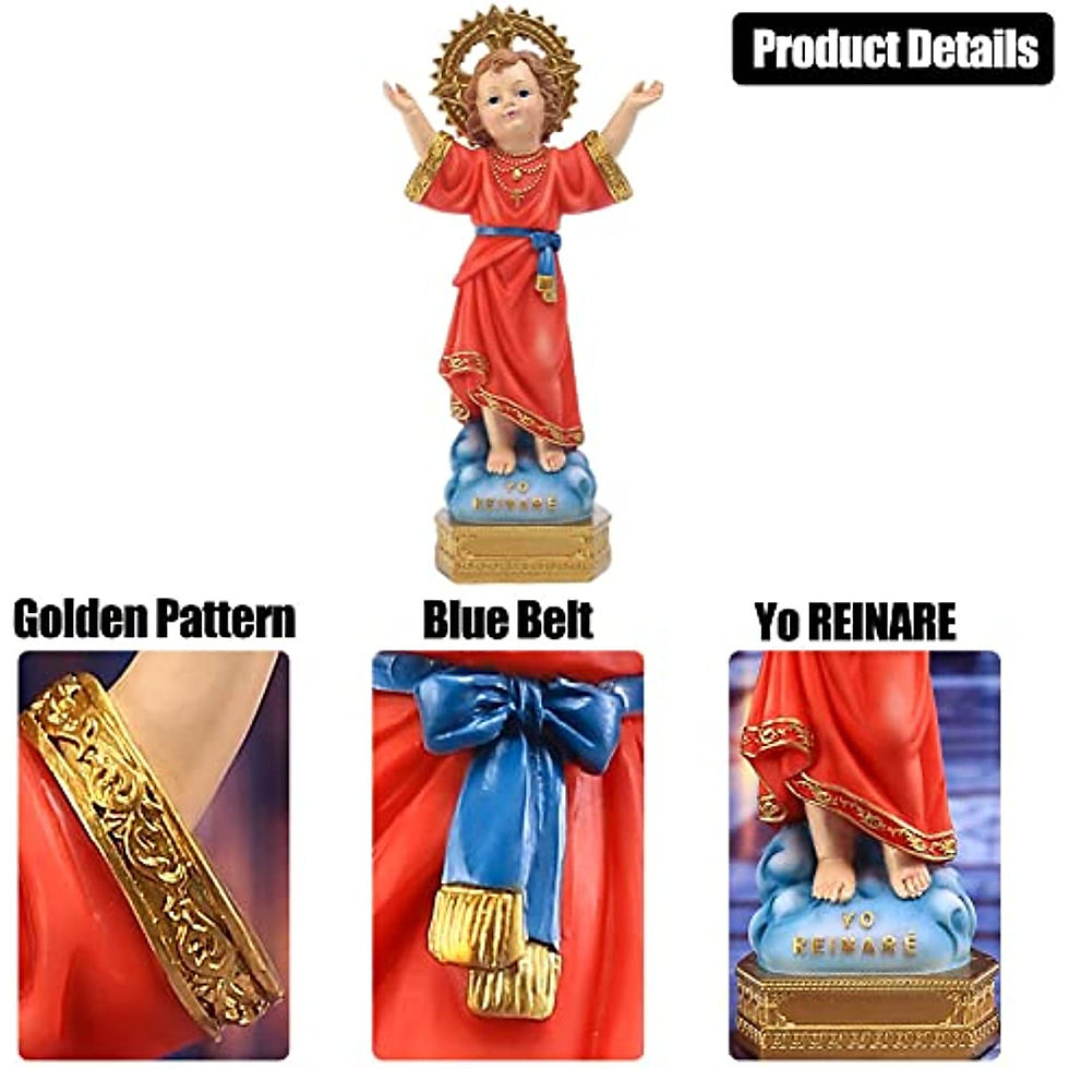 थंबनेल: 8" H Divino Nino Statue, Resin Full-color Religion Gift With Open Arms Divine