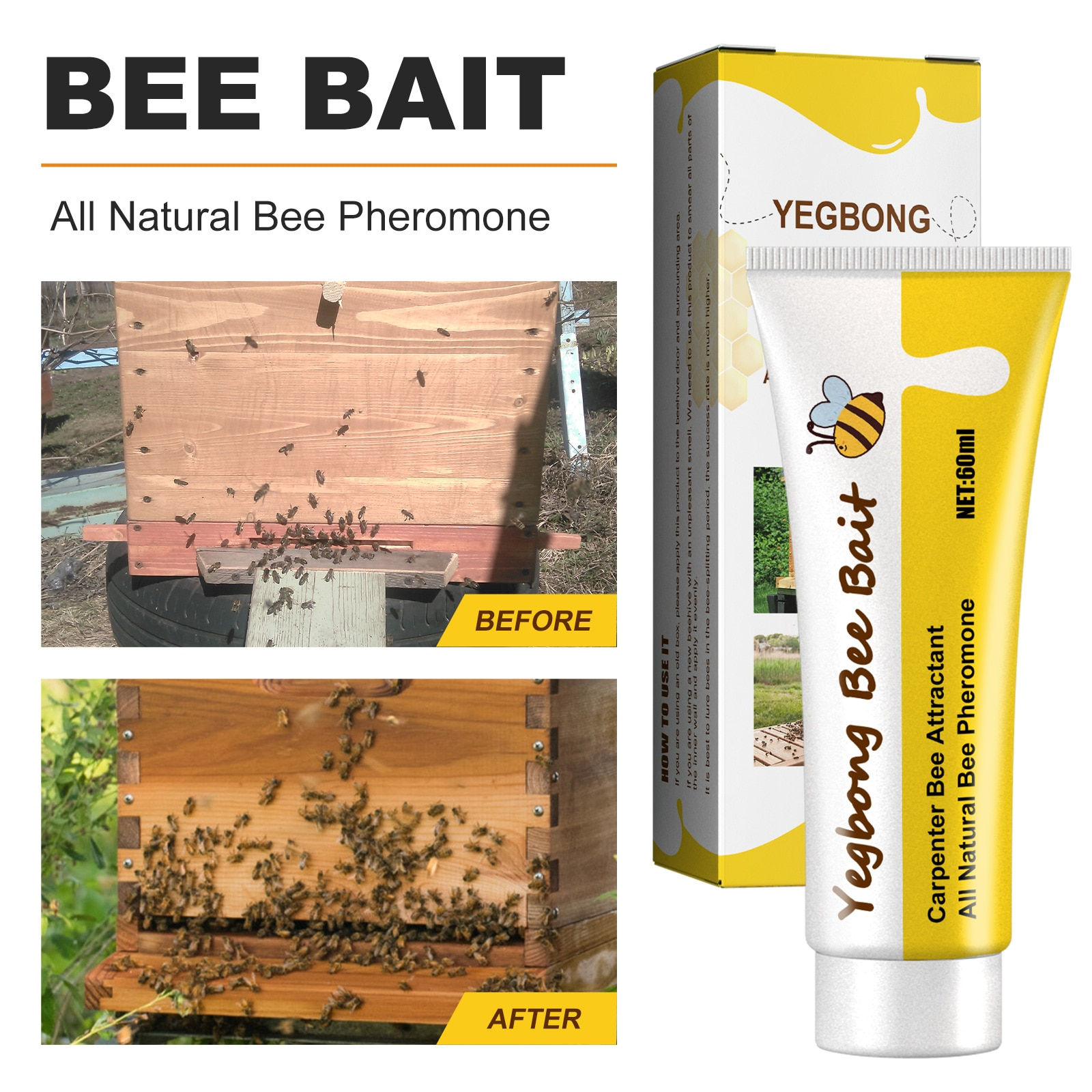 Bee Attractant Bee Bait Bee Swarm Lure Home Beekeeping Attract Tools Honey