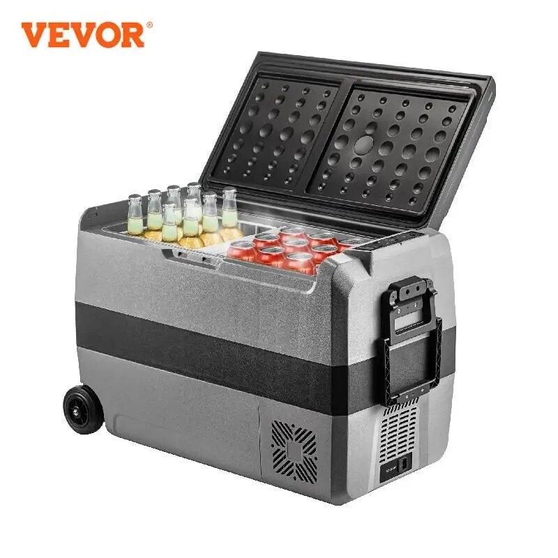 VEVOR 36L 50L 60L Portable Car Fridge Mini Refrigerator Freezer With Wheel and