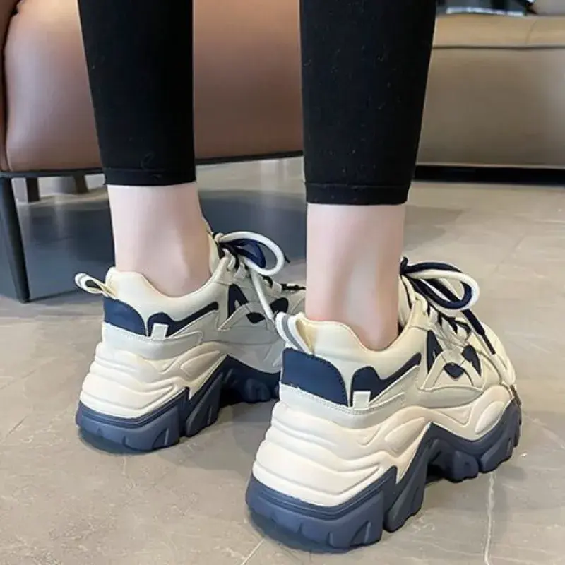 Thumbnail: BCEBYL Spring and Autumn Fashion New Shallow Mouth Round Toe Thick Bottom Walki