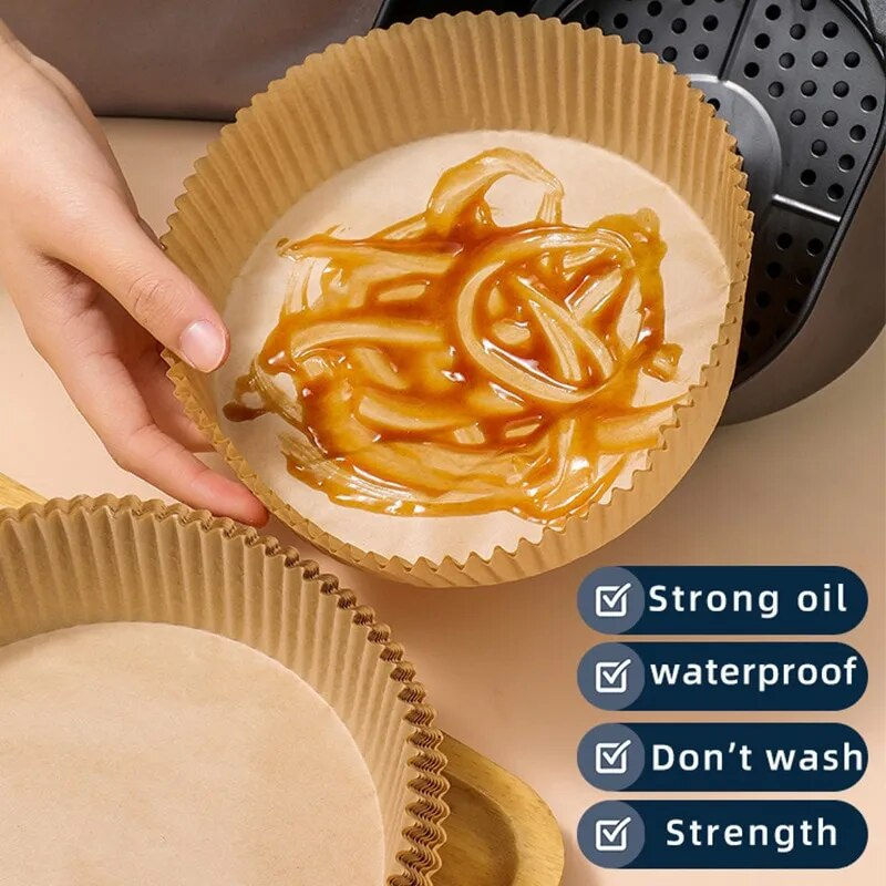 50pcs Air Fryer Special Paper Food Silicon Oil Paper Round Bracket High Tempera