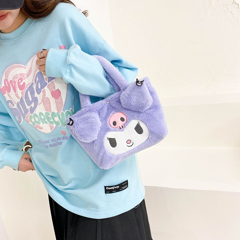 Thumbnail: Kawaii Sanrio Plush Bag My Melody Kuromi Cartoon Animal Handbag Cute Cinnamorol