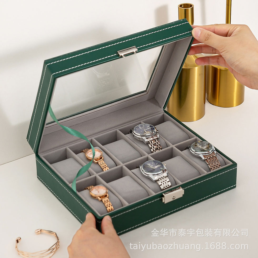Thumbnail: New Watch Box 6/10/12 Grids  PU Leather Watches Display Case Jewelry Holder Sto