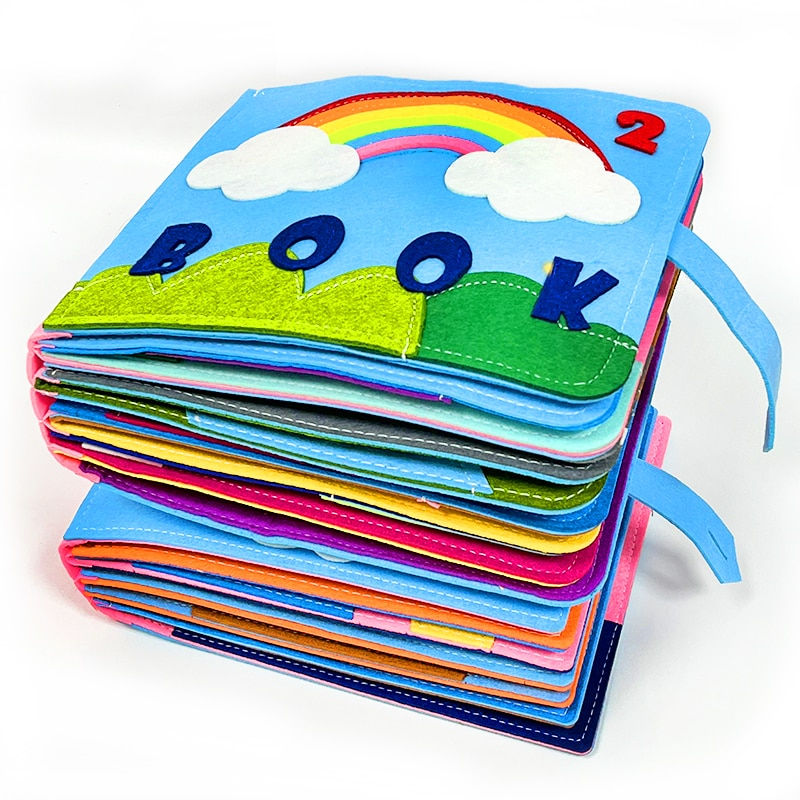 Thumbnail: Montessori Baby Busy Board 3D Toddlers Story Cloth Book Sensory toys for babies