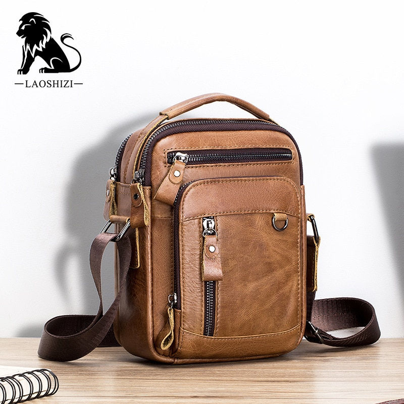 Brand 100% Genuine Leather Men's Shoulder Bags Messenger Bag for Men Crossbody