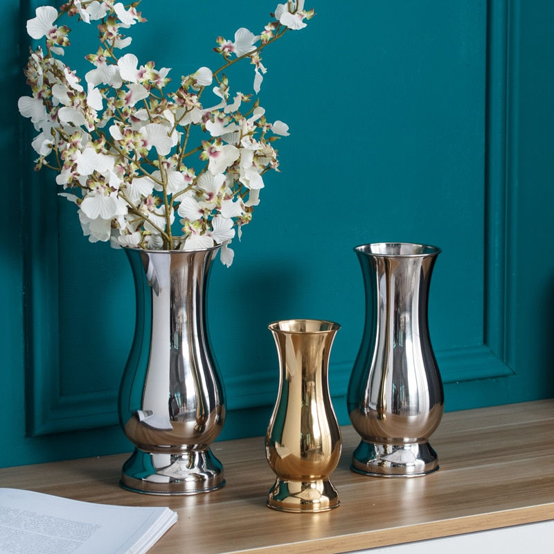 Thumbnail: Chinese Style Stainless Steel Tabletop Vases Modern Minimalist Fashion Ornament