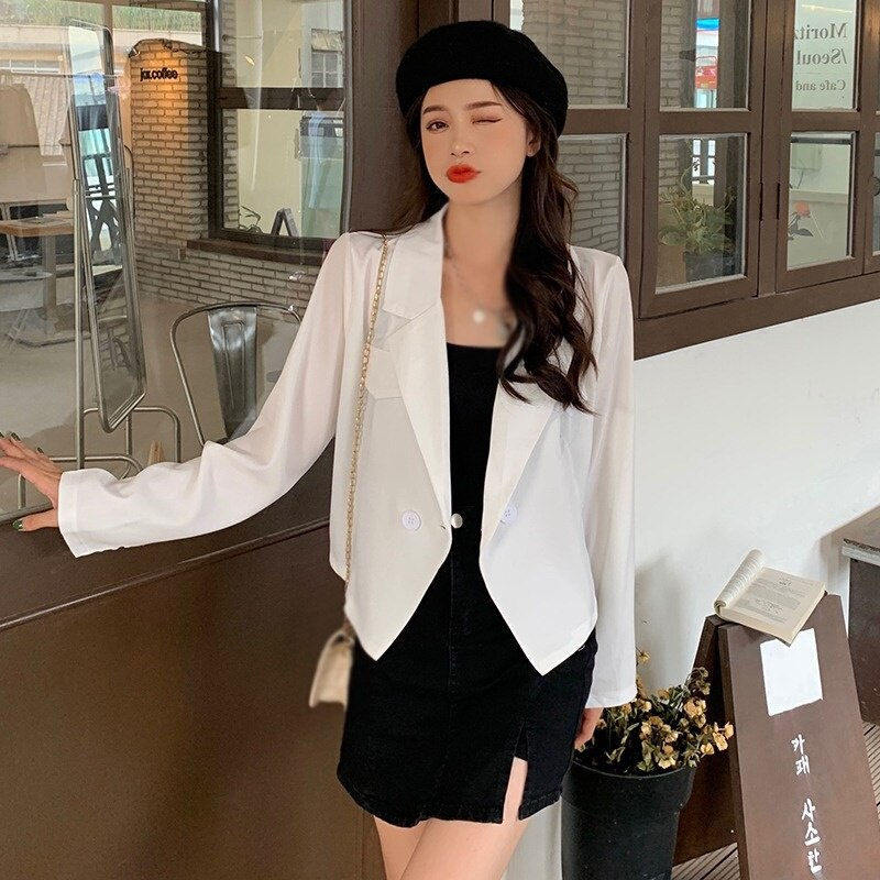 Thumbnail: Y2k Blazers Women Fashion Crop Temperament Harajuku Korean Style Outwear Design