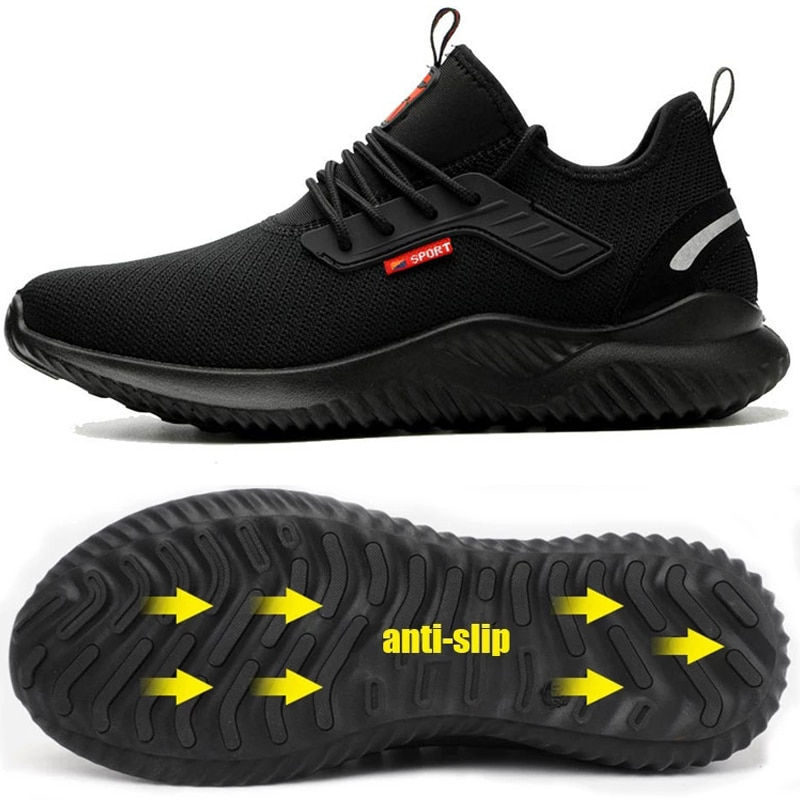 Thumbnail: Safety Shoes Men With Steel Toe Cap Anti-smash Men Work Shoes Sneakers Light Pu