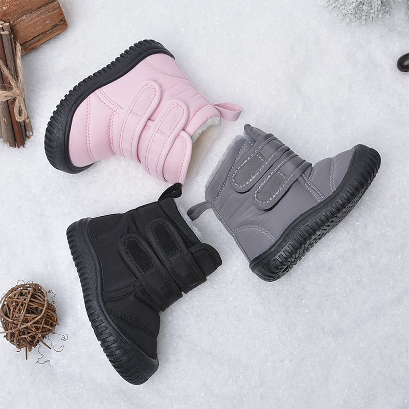 Unisex Kids Winter Outdoor Waterproof Long  Plush Snow  Boots EW8090