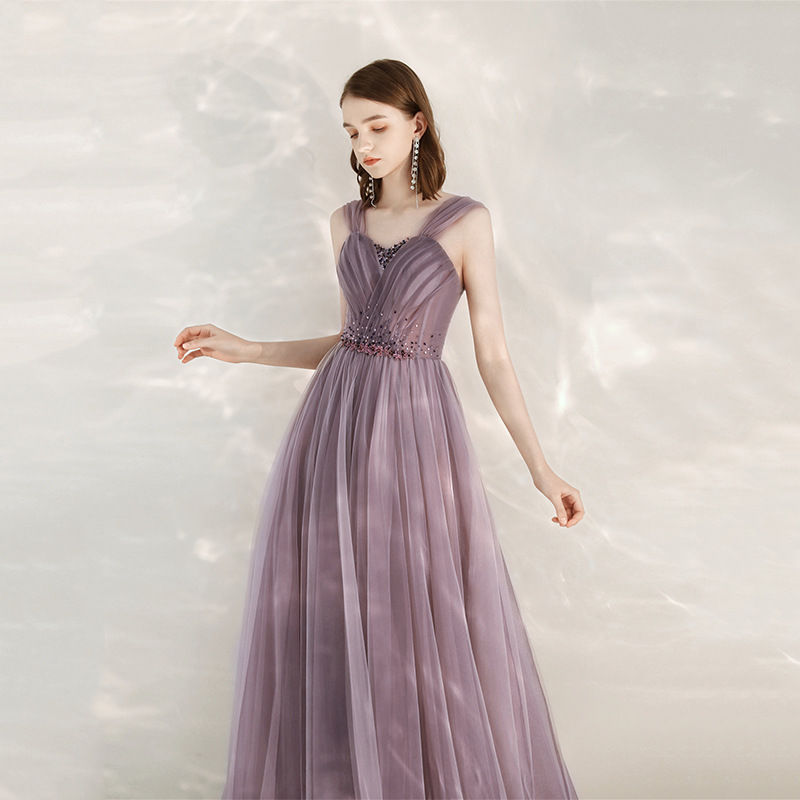 Thumbnail: Purple Host Star Sky Toast Dress Shoulder To Shoulder