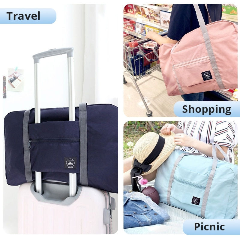 Thumbnail: Fashion Travel Bags Foldable Large Capacity Splash-proof Bag Carry-on Luggage H