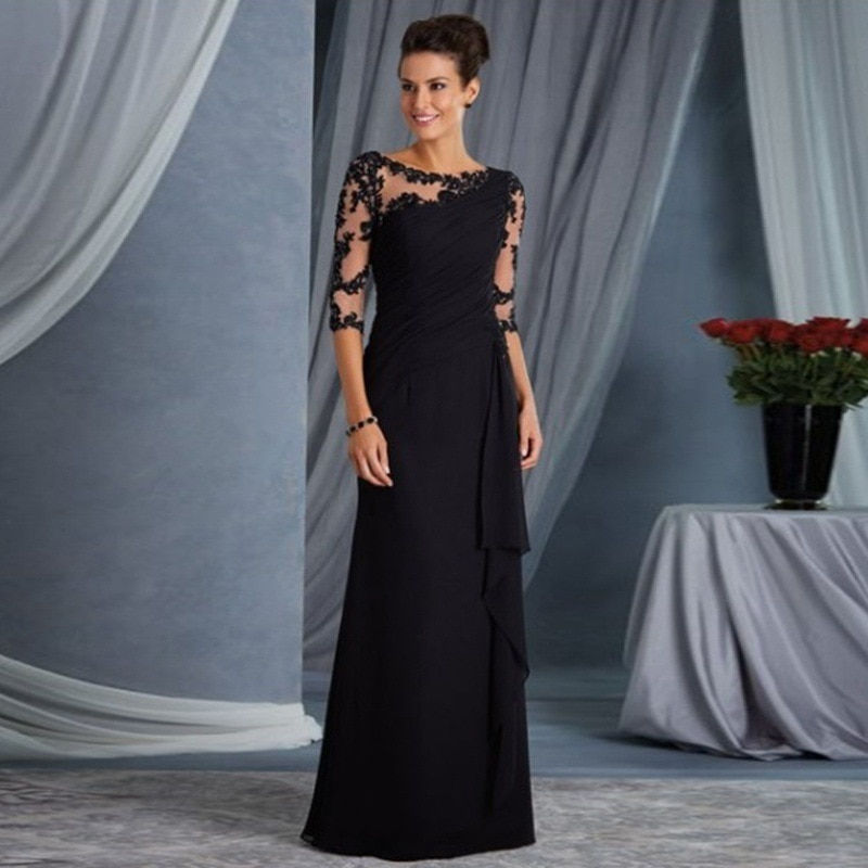 Thumbnail: New Fashion Mother of The Bride Dresses Women Lave O Neck Half Sleeve Wedding P
