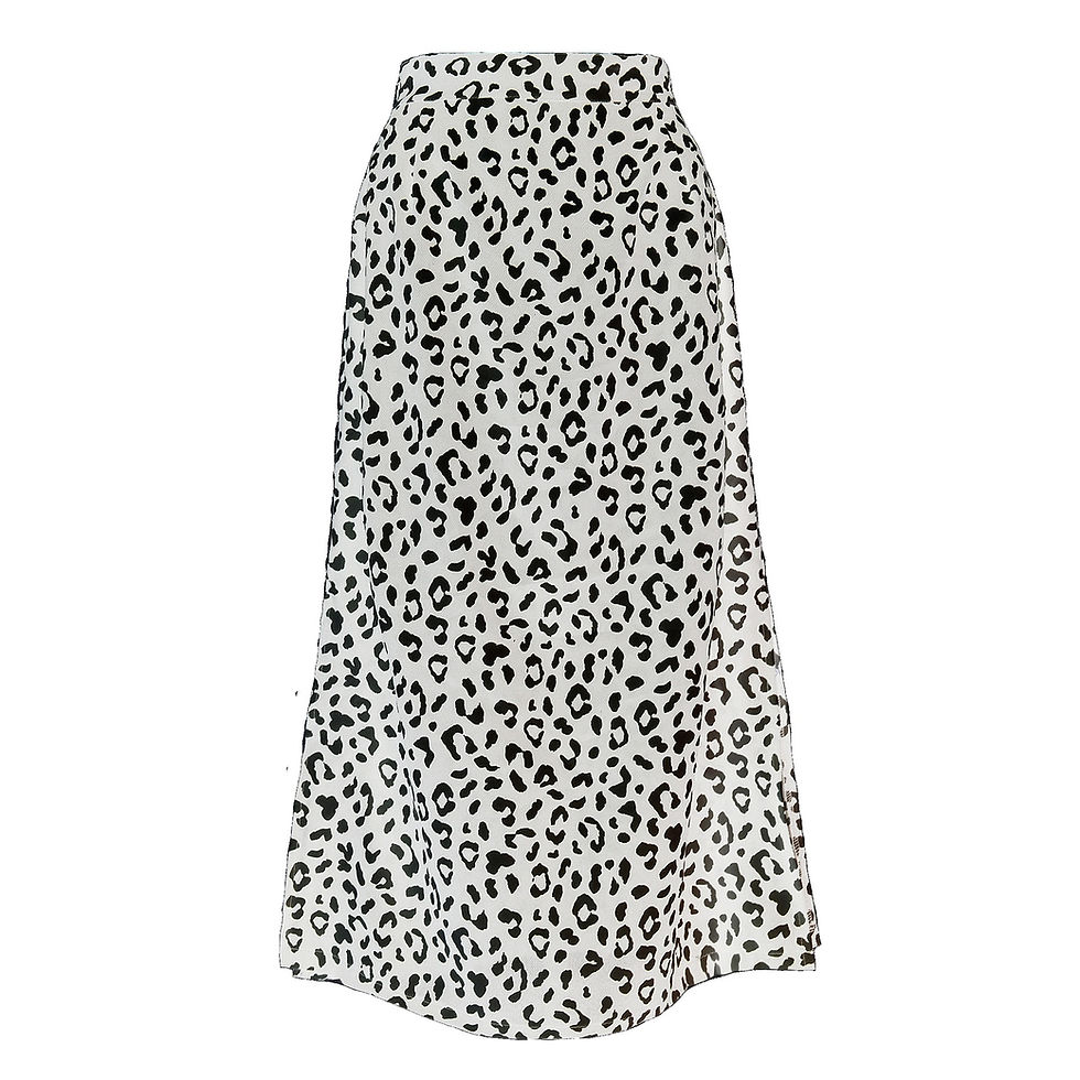 Thumbnail: Leopard Print Casual Maxi Skirt Side Slit Women Long Skirt High Waist Midi Skir